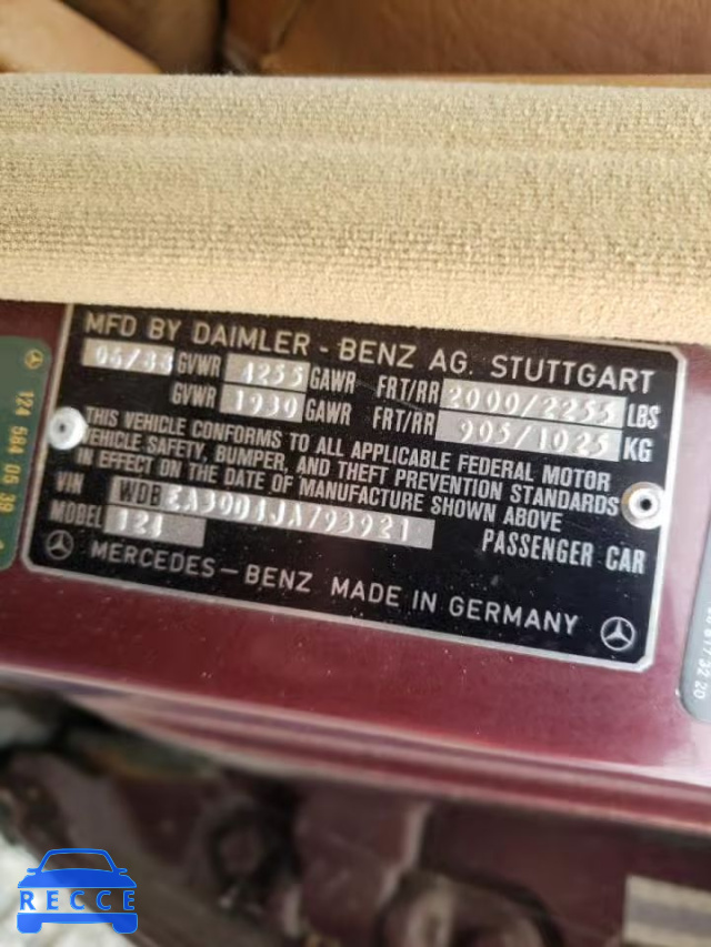 1988 MERCEDES-BENZ 300-CLASS WDBEA30D4JA793921 Bild 9