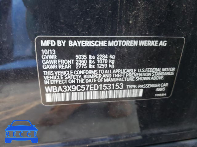 2014 BMW 335 XIGT WBA3X9C57ED153153 зображення 9