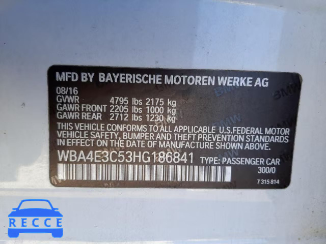 2017 BMW 440I GRAN WBA4E3C53HG186841 image 9