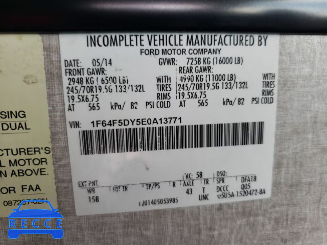 2014 FORD WINNEBAGO 1F64F5DY5E0A13771 image 9