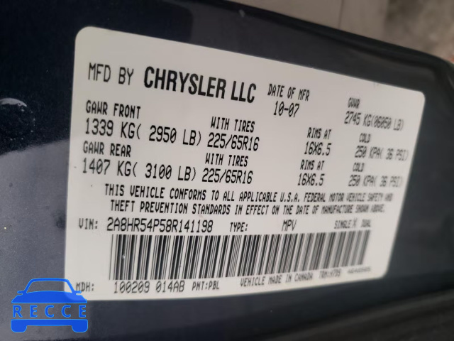 2008 CHRYSLER TOWN&COUNT 2A8HR54P58R141198 image 9