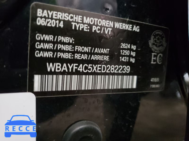 2014 BMW 740 LXI WBAYF4C5XED282239 зображення 9