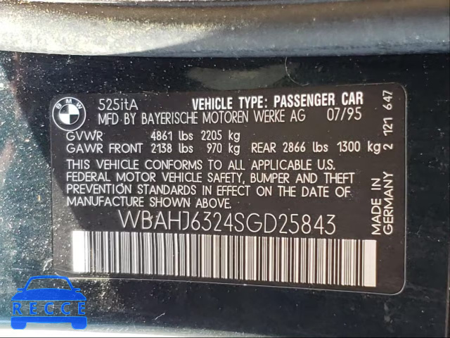 1995 BMW 525 IT AUT WBAHJ6324SGD25843 image 9