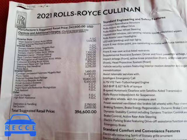 2021 ROLLS-ROYCE CULLINAN SLATV4C09MU208496 image 9