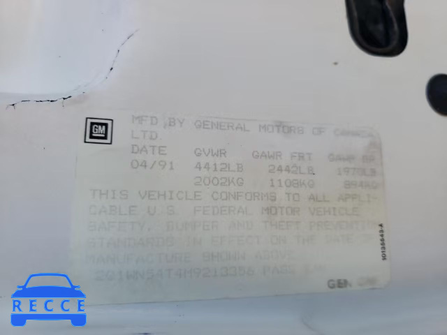 1991 CHEVROLET LUMINA EUR 2G1WN54T4M9213356 image 9