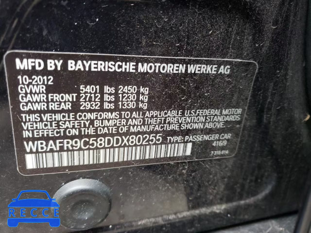 2013 BMW 550 I WBAFR9C58DDX80255 image 9