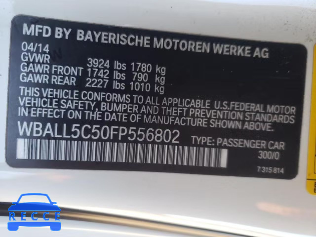 2015 BMW Z4 SDRIVE2 WBALL5C50FP556802 image 9