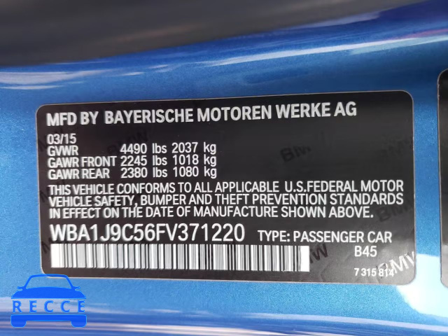 2015 BMW M235XI WBA1J9C56FV371220 image 9