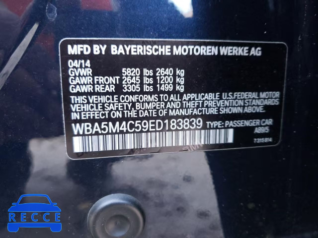 2014 BMW 535 XIGT WBA5M4C59ED183839 Bild 9