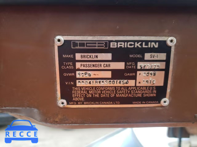 1975 BRICKLIN SV-1 00041BX5S001456 image 9