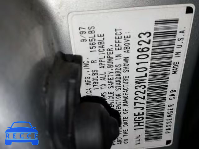 1998 HONDA CIVIC HX 1HGEJ7223WL010623 image 9