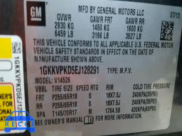 2014 GMC ACADIA SLE 1GKKVPKD5EJ128291 image 9