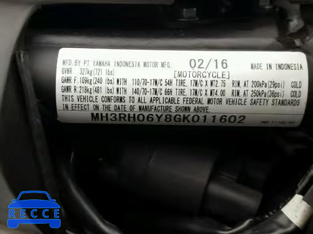 2016 YAMAHA YZFR3 MH3RH06Y8GK011602 image 9