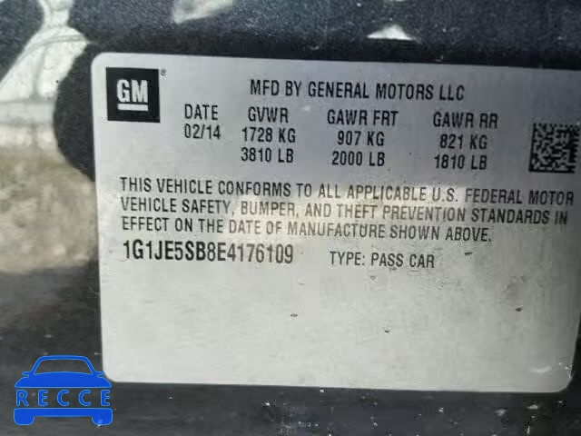 2014 CHEVROLET SONIC LTZ 1G1JE5SB8E4176109 image 9