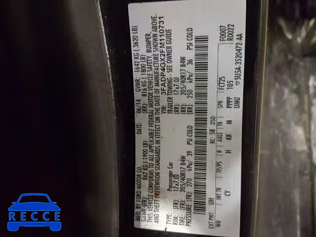 2015 FORD FIESTA ST 3FADP4GX2FM110731 image 9