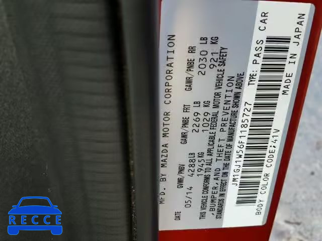 2015 MAZDA 6 GRAND TO JM1GJ1W56F1185727 image 9