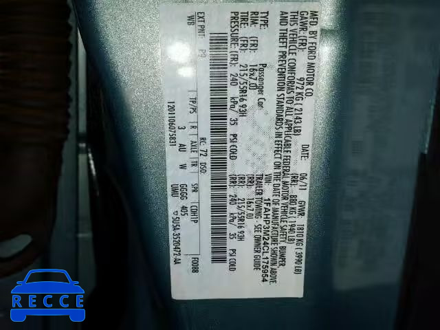 2012 FORD FOCUS SEL 1FAHP3M24CL175954 image 9