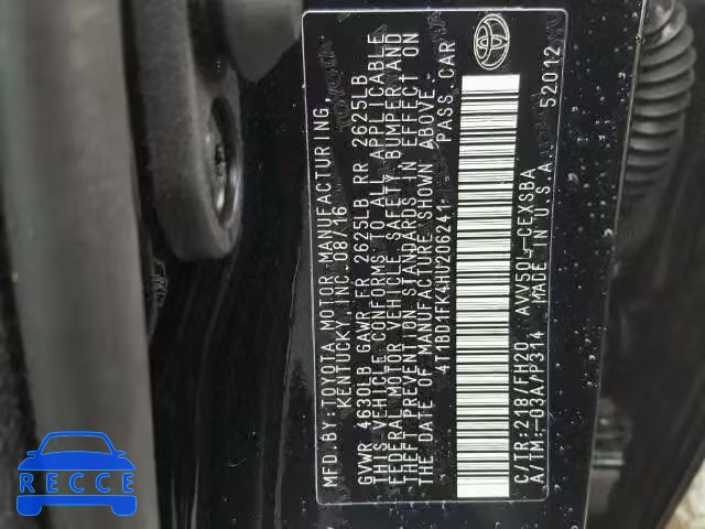 2017 TOYOTA CAMRY HYBR 4T1BD1FK4HU206241 image 9