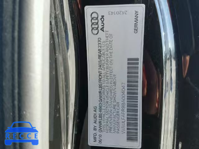 2011 AUDI A5 QUATTRO WAULFAFR9BA004047 image 9