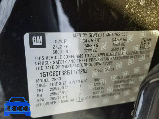 2016 GMC CANYON SLE 1GTG6CE38G1171262 image 9