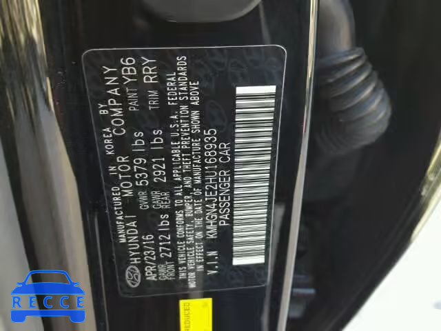 2017 GENESIS G80 BASE KMHGN4JE2HU168935 image 9