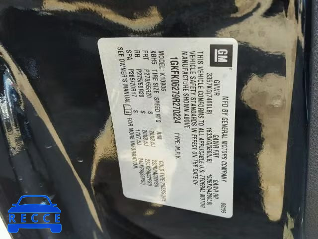 2009 GMC YUKON DENA 1GKFK06279R270224 image 9