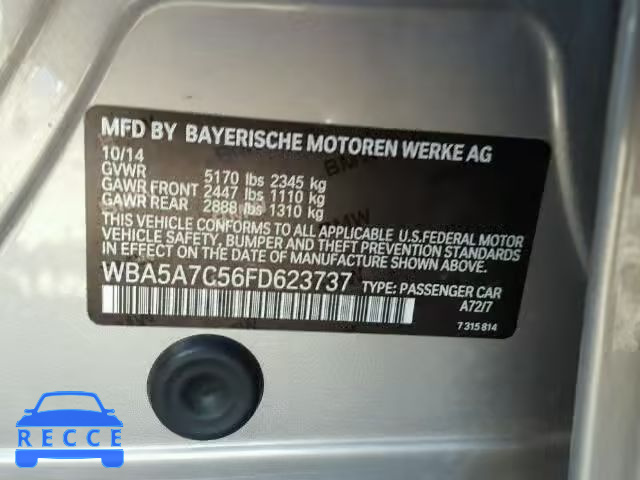 2015 BMW 528XI WBA5A7C56FD623737 зображення 9