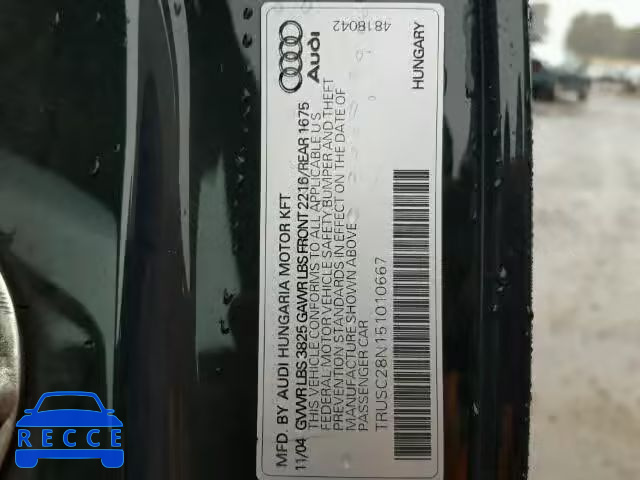 2005 AUDI TT TRUSC28N151010667 image 9