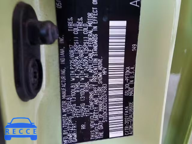 2013 TOYOTA SIENNA 5TDZK3DC7DS374583 image 9