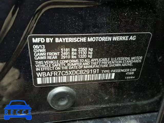 2013 BMW 535I WBAFR7C5XDC829191 зображення 9