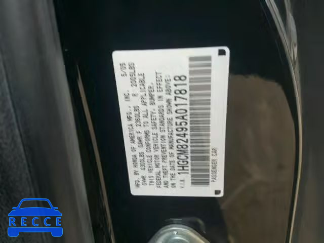 2005 HONDA ACCORD SE 1HGCM82495A017818 image 9