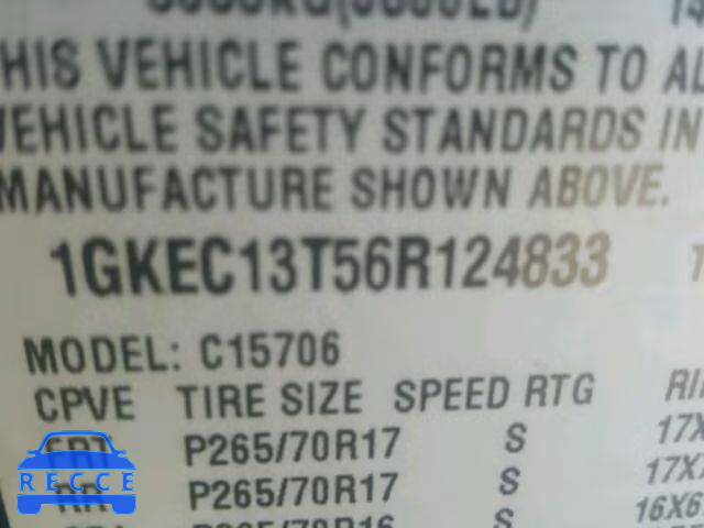 2006 GMC YUKON 1GKEC13T56R124833 image 9