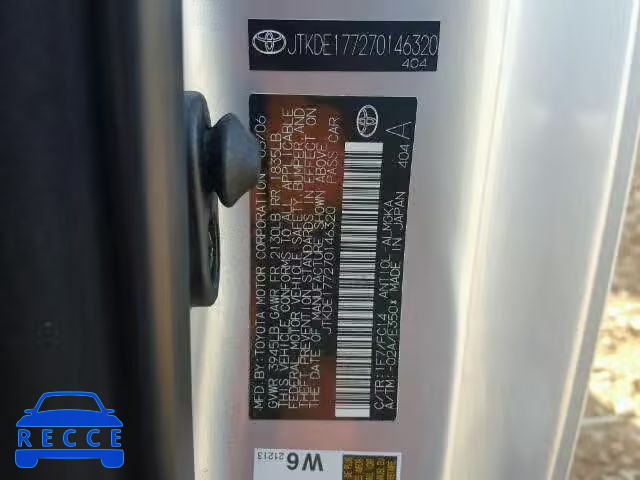 2007 TOYOTA SCION JTKDE177270146320 image 9