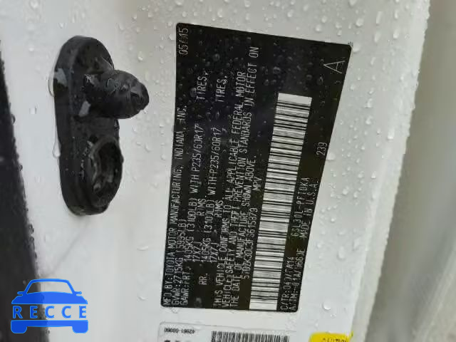 2015 TOYOTA SIENNA 5TDZK3DC3FS615879 image 9