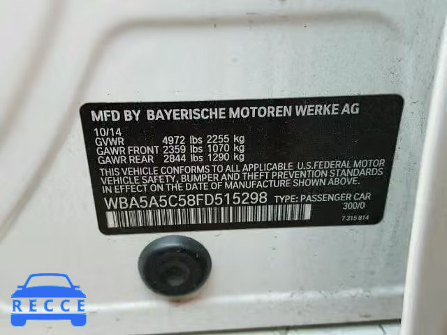 2015 BMW 528I WBA5A5C58FD515298 image 9