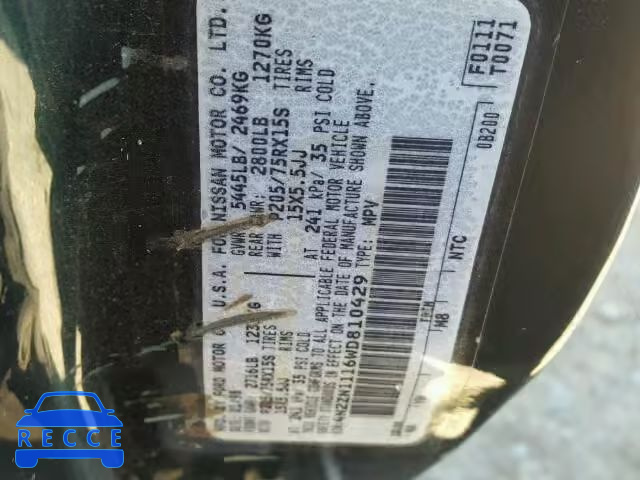 1998 NISSAN QUEST XE/G 4N2ZN1116WD810429 image 9