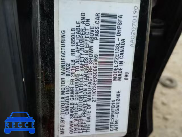 2003 TOYOTA MATRIX XRS 2T1KY32E93C065659 image 9