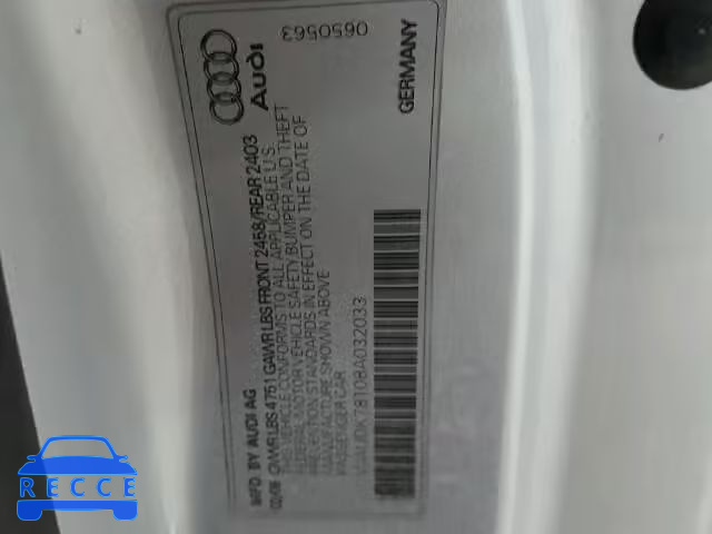 2008 AUDI A5 QUATTRO WAUDK78T08A032033 image 9