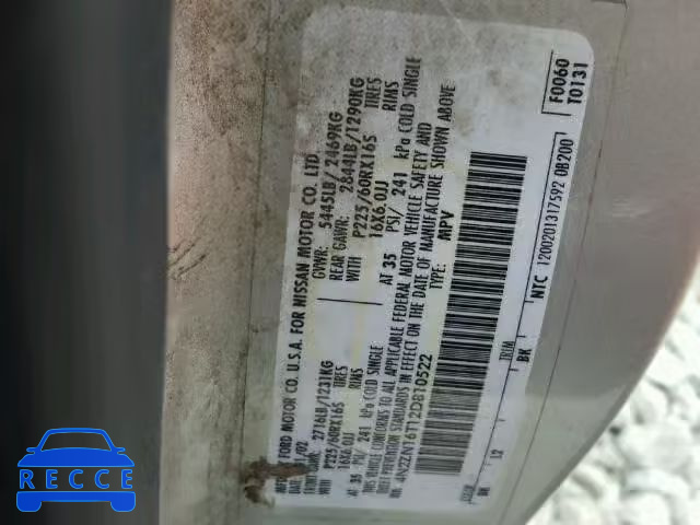 2002 NISSAN QUEST SE 4N2ZN16T12D810522 image 9