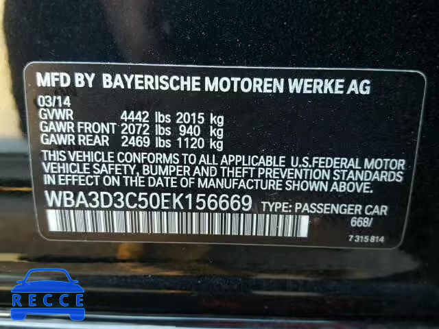 2014 BMW 328D WBA3D3C50EK156669 зображення 9