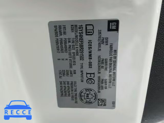 2011 CADILLAC ESCALADE E 1GYS4HEF5BR291502 image 9