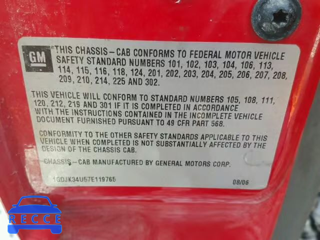 2007 GMC SIERRA K35 1GDJK34U57E119765 image 9