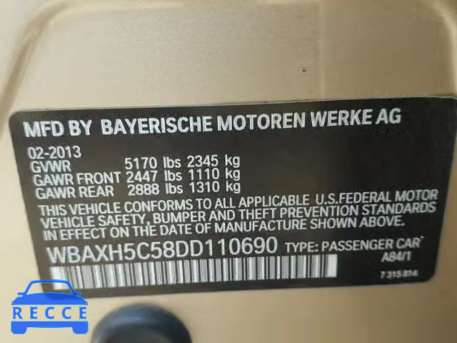 2013 BMW 528XI WBAXH5C58DD110690 Bild 9