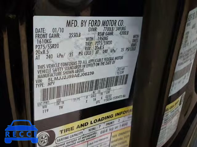 2010 LINCOLN NAVIGATOR 5LMJJ2J59AEJ06239 зображення 9