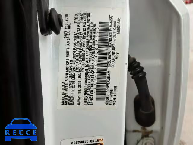 2010 MITSUBISHI ENDEAVOR L 4A4JN2ASXAE016625 image 9