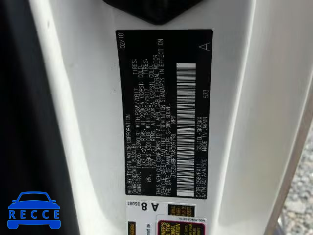 2010 TOYOTA FJ CRUISER JTEZU4BF7AK009798 image 9