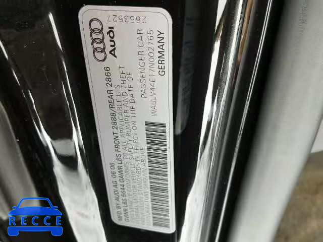 2007 AUDI A8 QUATTRO WAULV44E17N002765 image 9