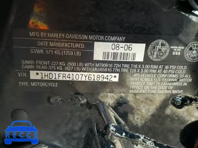 2007 HARLEY-DAVIDSON FLHRCI 1HD1FR4107Y618942 Bild 9