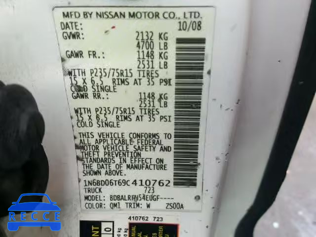 2009 NISSAN FRONTIER X 1N6BD06T69C410762 image 9