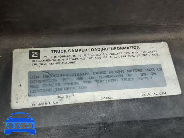 1988 CHEVROLET C1500 1GCDC14K4JZ166481 image 9